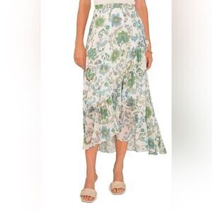 Vince camuto Paisley Print Faux Wrap Midi Skirt Size XL